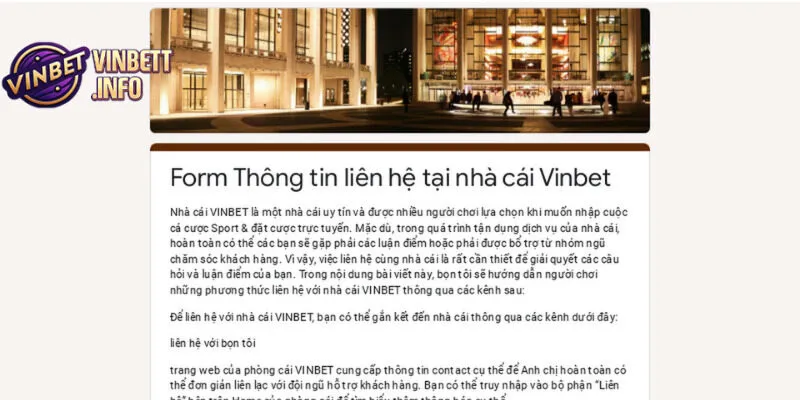 Liên Hệ Vinbet – Hướng Dẫn Chi Tiết Và Nhanh Chóng Nhất 2 Vinbet hỗ trợ khách hàng 24/7 qua nhiều kênh khác nhau